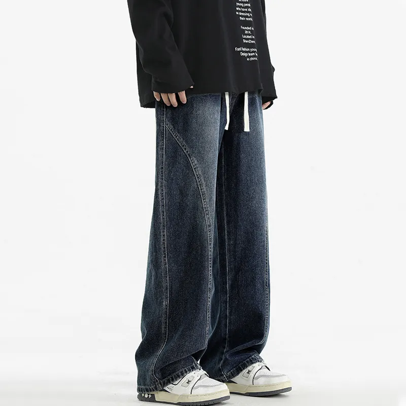 Menglaini Jeans Unisex Black Gray Color-11