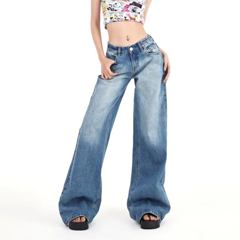 Menglaini Jeans Women's Vintage Blue-4