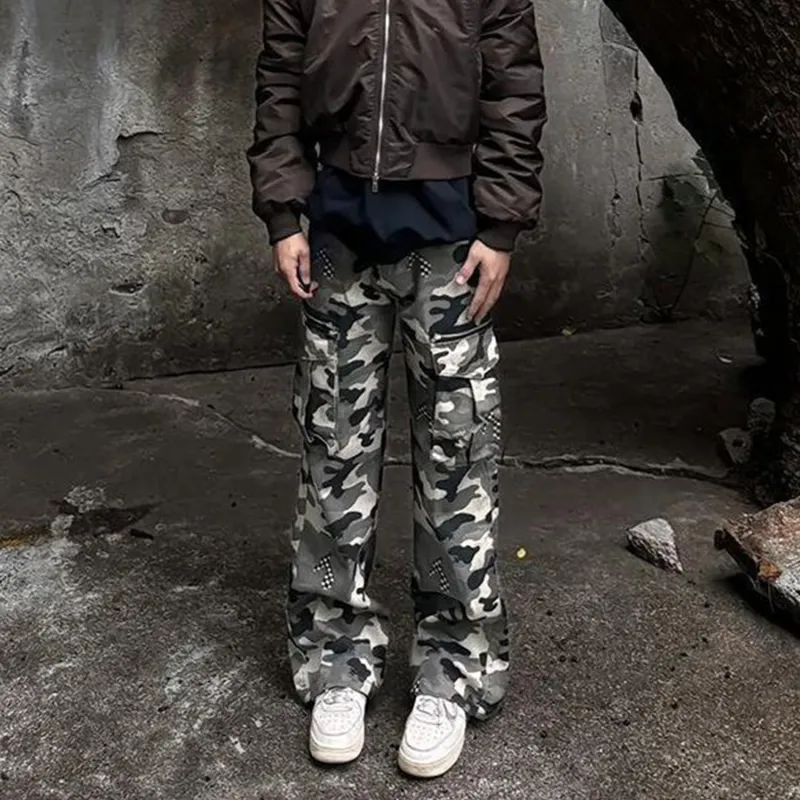 Menglaini Jeans Unisex Camouflage-3