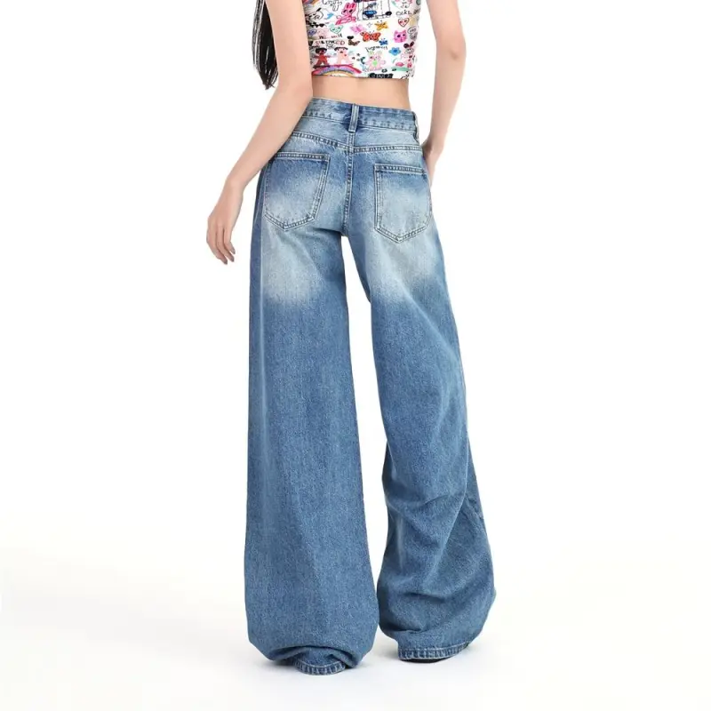 Menglaini Jeans Women's Vintage Blue-7