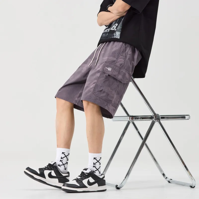 Menglaini Casual Shorts Unisex Purple-2