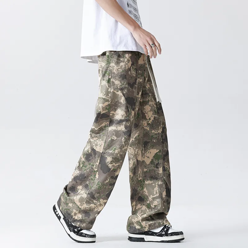 Menglaini Jeans Unisex Camouflage Lyocell Cool Touch-1