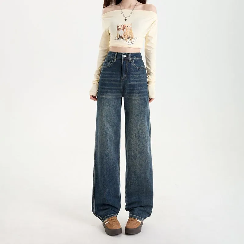 Menglaini Jeans Women's Nostalgic Blue-4