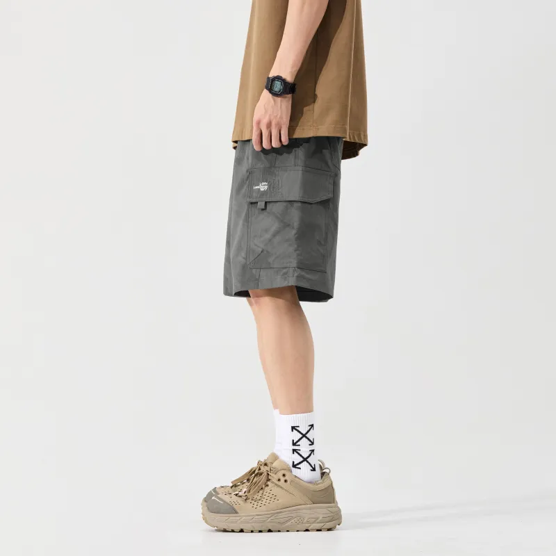 Menglaini Casual Shorts Unisex Army Green-5