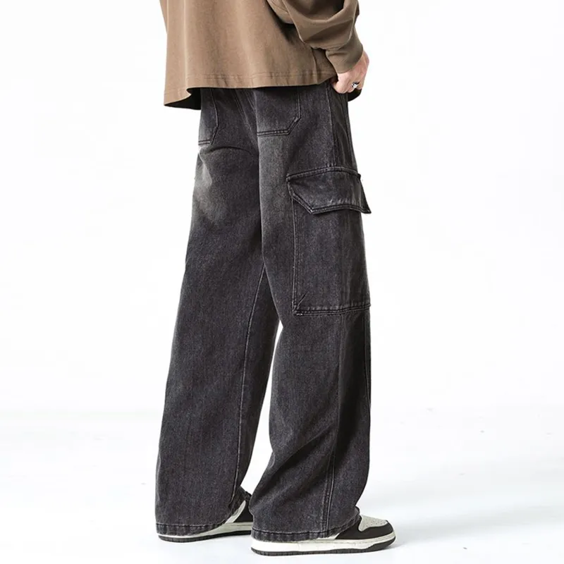 Menglaini Jeans Unisex Smoke Gray-3