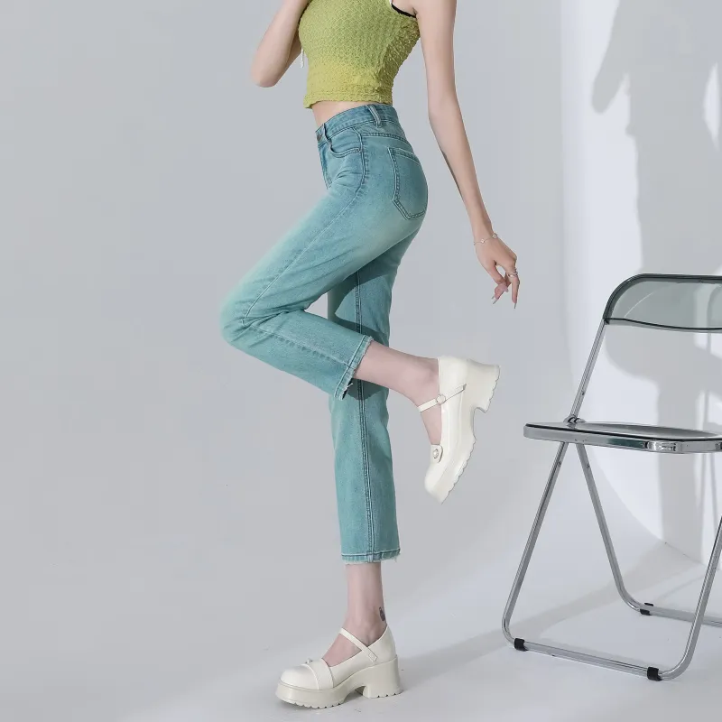 Menglaini Jeans Women's Teal-5
