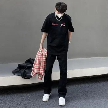 Menglaini Jeans Unisex Black