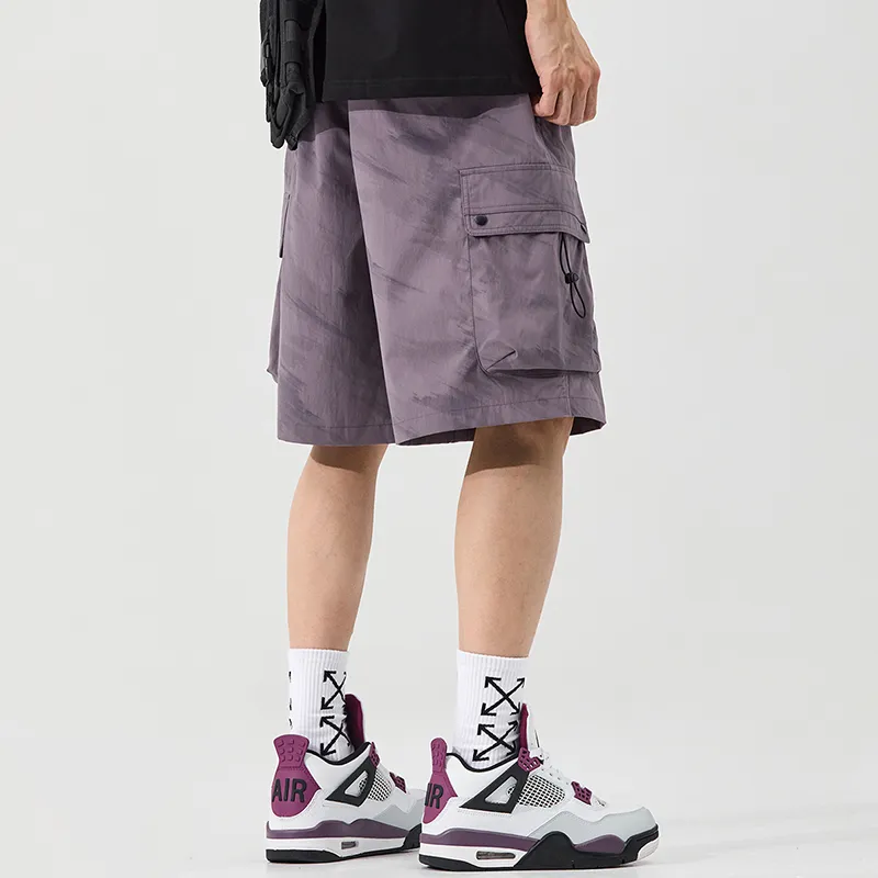 Menglaini Casual Shorts Unisex Purple[Lightweight And Breathable]-1