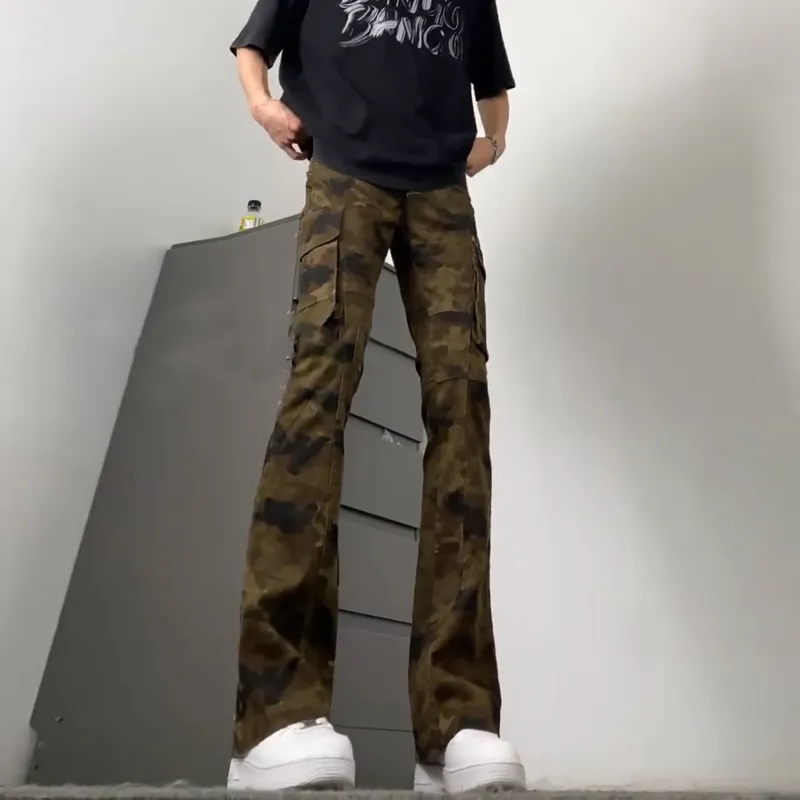 Menglaini Jeans Unisex Camouflage Pants-1