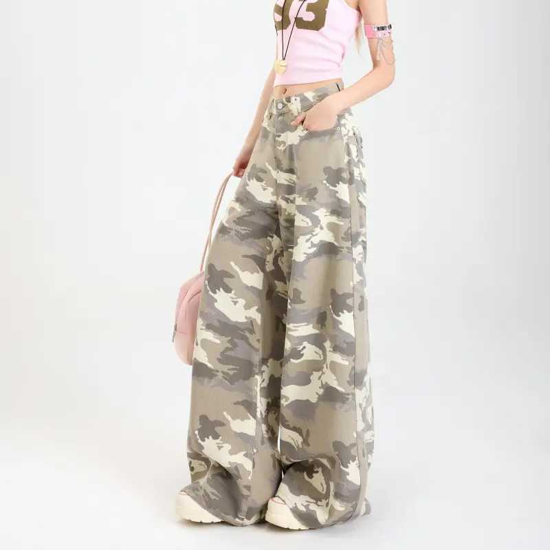 Menglaini Jeans Women's Camouflage-2