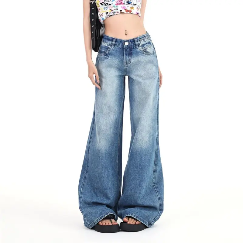Menglaini Jeans Women's Vintage Blue-2