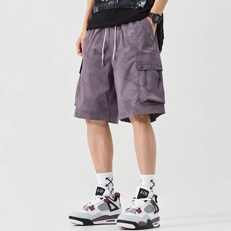 Menglaini Casual Shorts Unisex Purple[Lightweight And Breathable]-4
