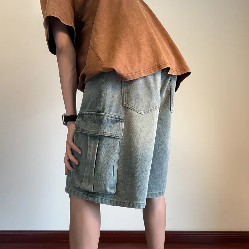 Menglaini Denim Shorts Unisex-2