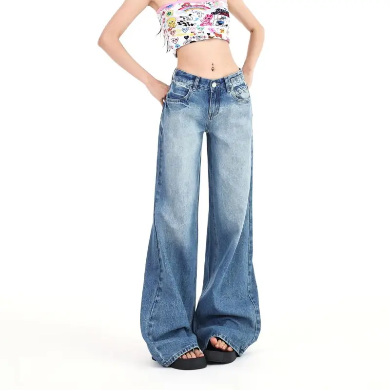 Menglaini Jeans Women's Vintage Blue-5