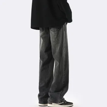 Menglaini Jeans Unisex Black Gray Color