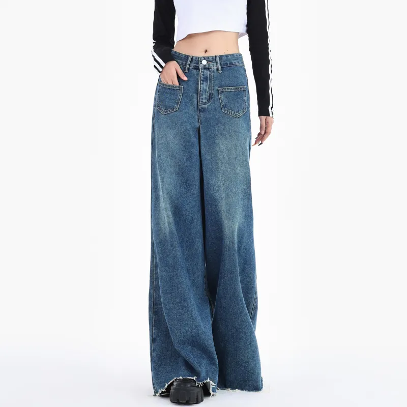 Menglaini Jeans Women's Vintage Blue-6