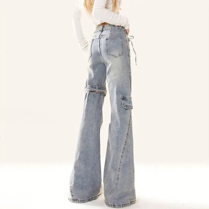 Menglaini Jeans Women's Vintage Blue-4