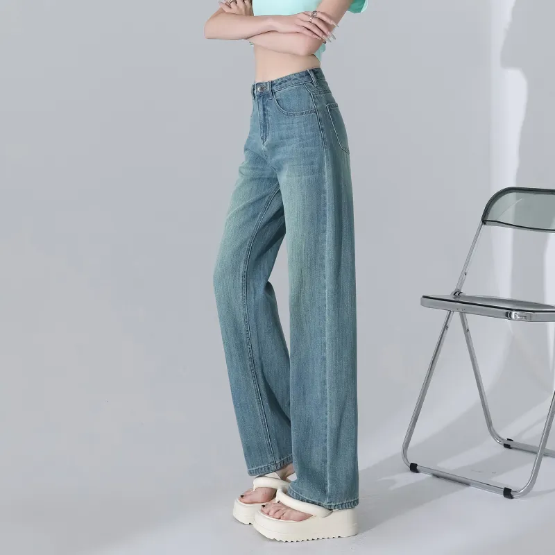 Menglaini Jeans Women's Peacock Green-3