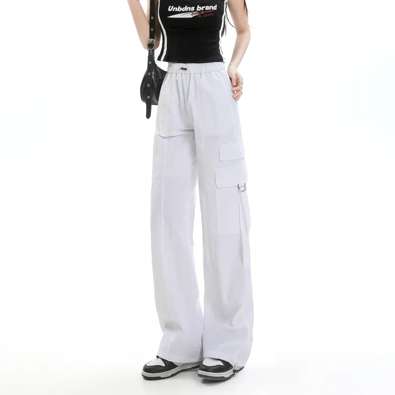 Menglaini Casual Pants Women's White-7