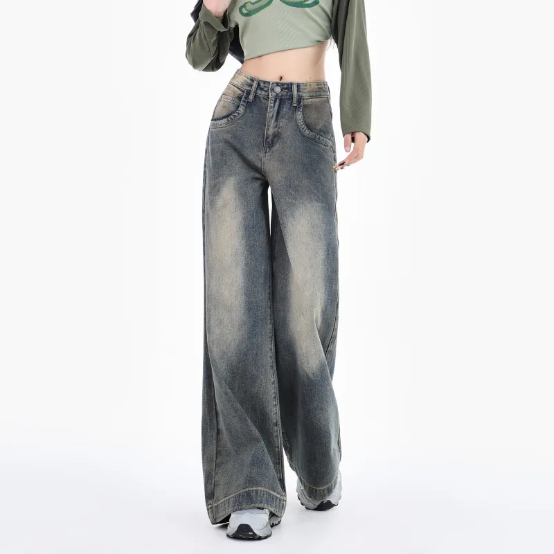 Menglaini Jeans Women's Vintage Blue-2