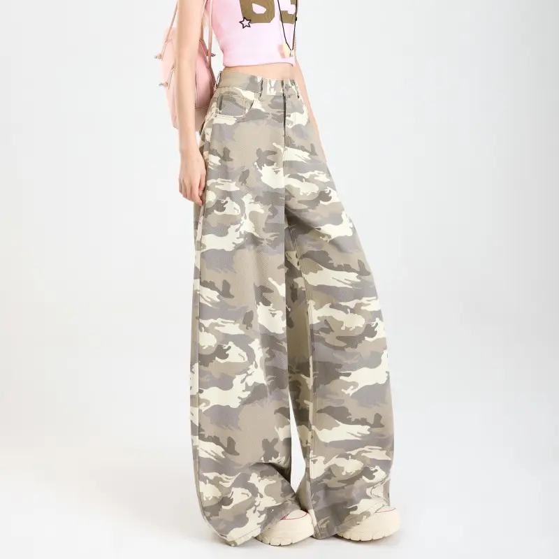 Menglaini Jeans Women's Camouflage-3