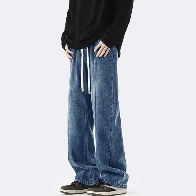 Menglaini Jeans Unisex Black Gray Color-8