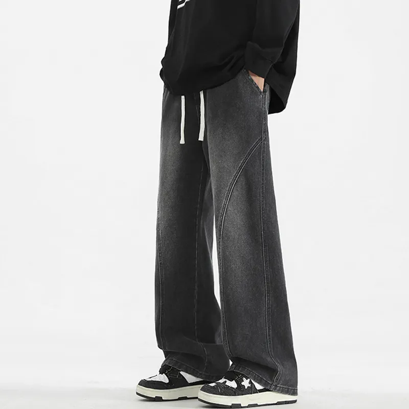 Menglaini Jeans Unisex Black Gray Color-1