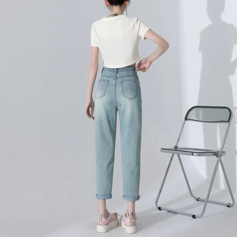 Menglaini Jeans Women's Emerald Light Green-2