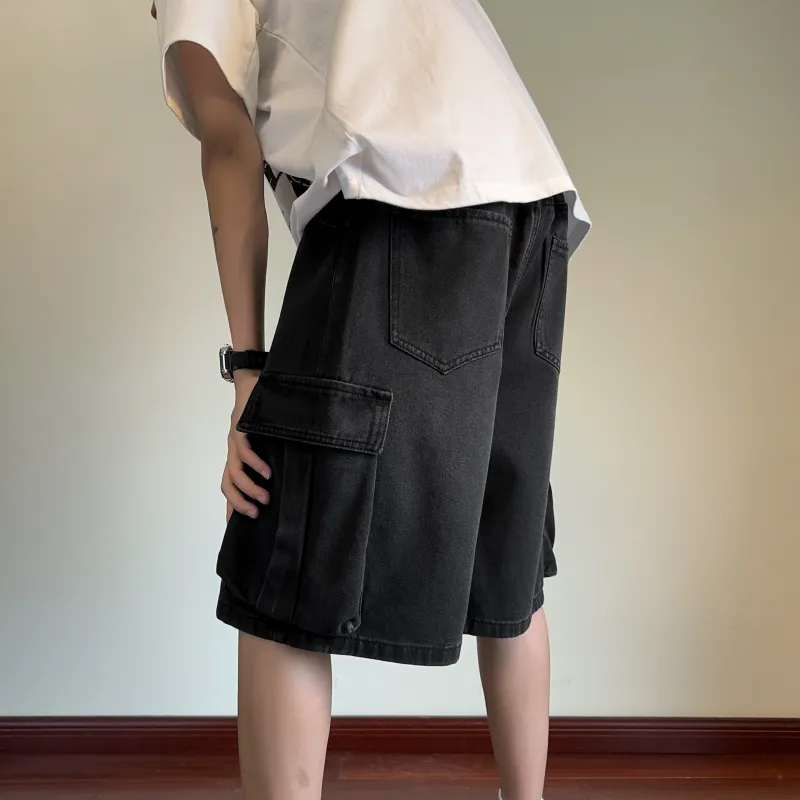 Menglaini Denim Shorts Unisex-7