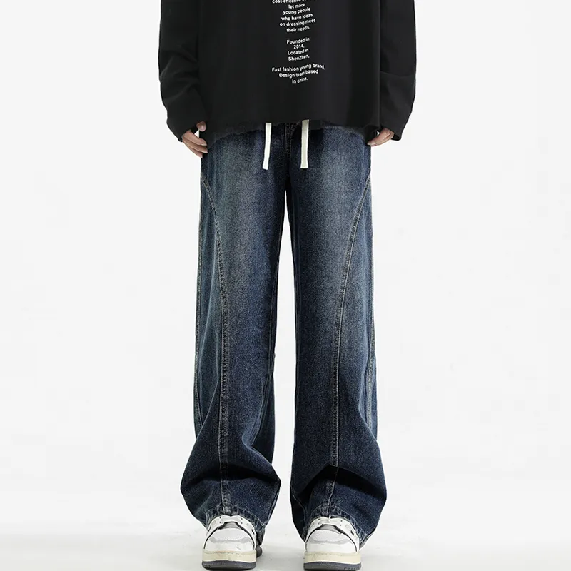 Menglaini Jeans Unisex Black Gray Color-9