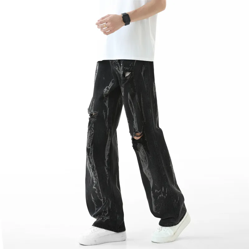 Menglaini Jeans Unisex Black-1