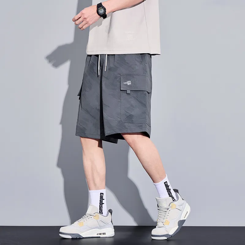 Menglaini Casual Shorts Unisex Dark Gray[Breathable Lightweight]-3