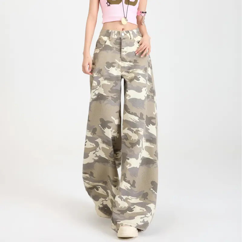 Menglaini Jeans Women's Camouflage-11
