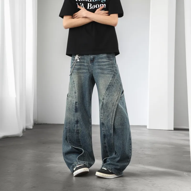 Menglaini Jeans Unisex Blue-4