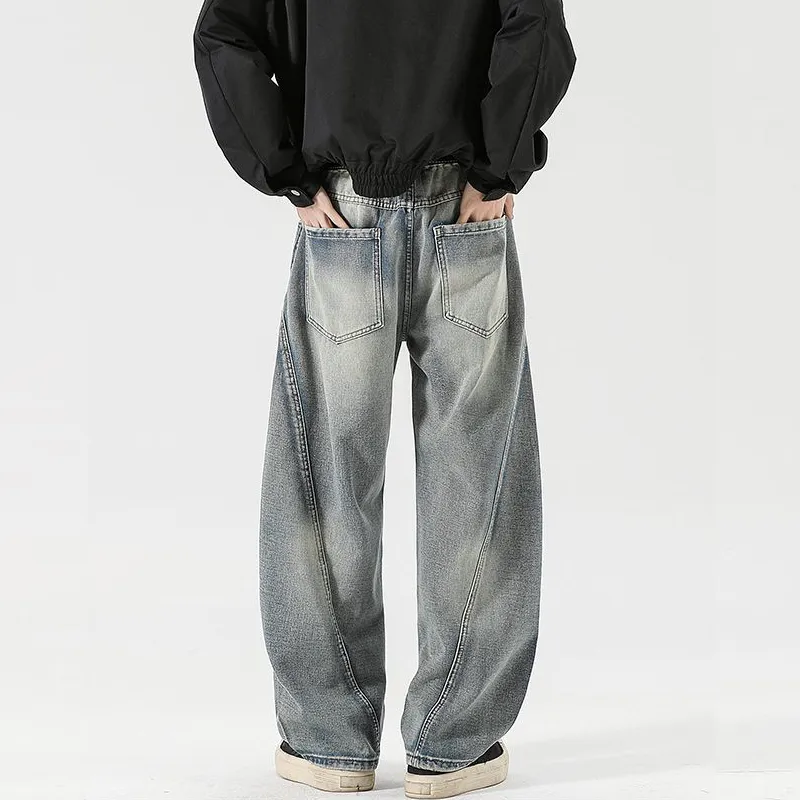 Menglaini Jeans Unisex Distressed Gray-7