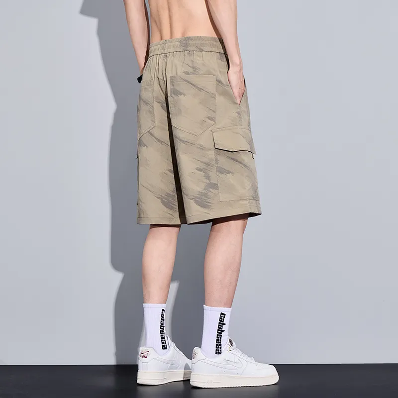 Menglaini Casual Shorts Unisex Khaki[Heavyweight Upgraded]-1