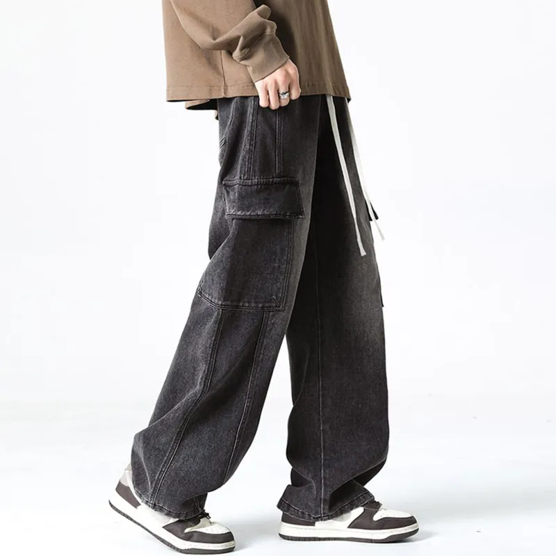 Menglaini Jeans Unisex Smoke Gray-4
