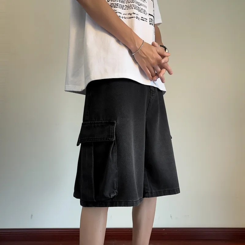 Menglaini Denim Shorts Unisex-8