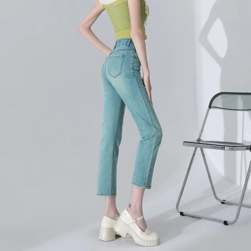 Menglaini Jeans Women's Teal-2