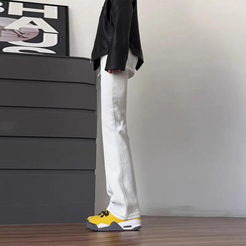 Menglaini Jeans Unisex White-5