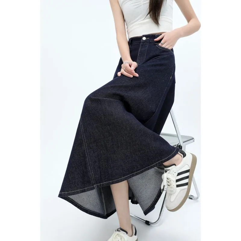 Menglaini Denim Long Skirt Women's-3