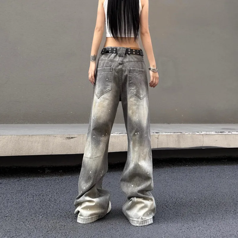 Menglaini Jeans Women's Gray-1