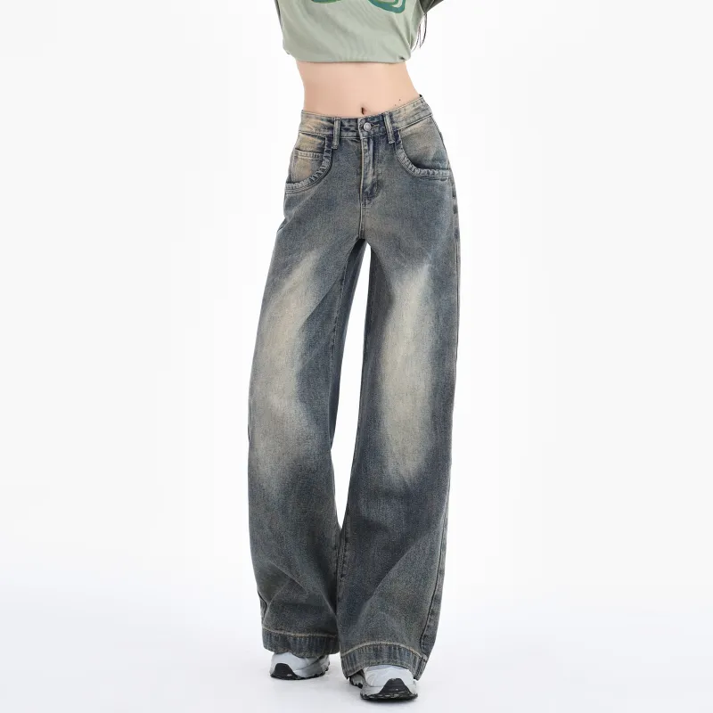 Menglaini Jeans Women's Vintage Blue-1