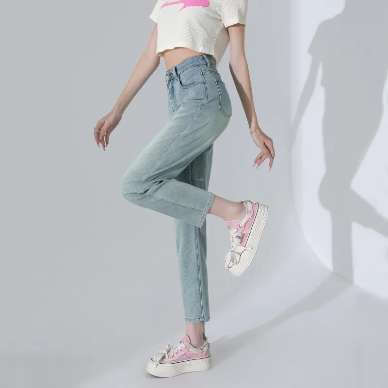 Menglaini Jeans Women's Emerald Light Green-6