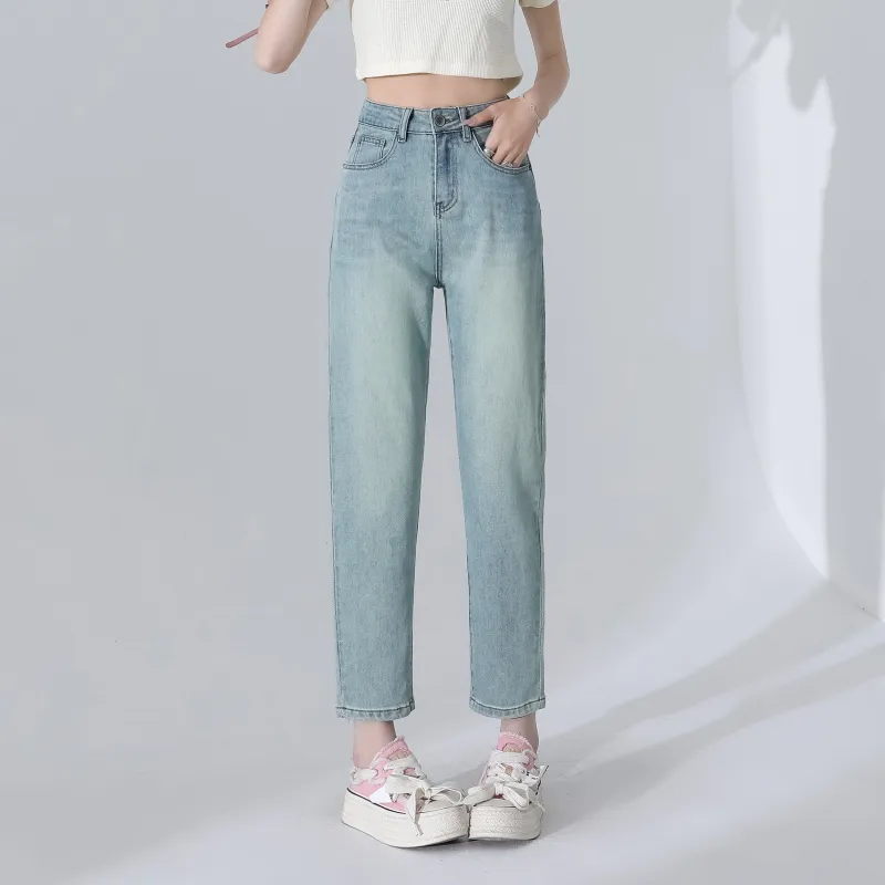 Menglaini Jeans Women's Emerald Light Green-7