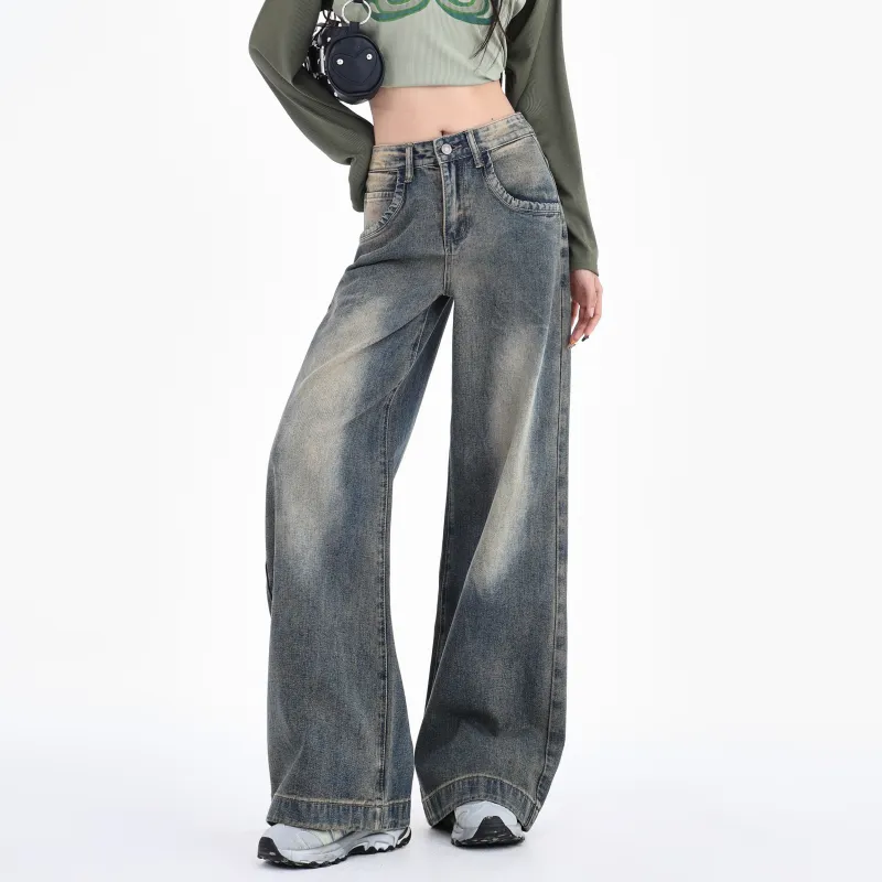 Menglaini Jeans Women's Vintage Blue-5