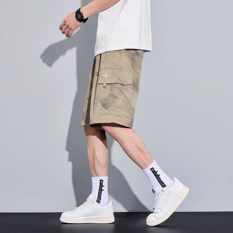 Menglaini Casual Shorts Unisex Khaki[Heavyweight Upgraded]-4