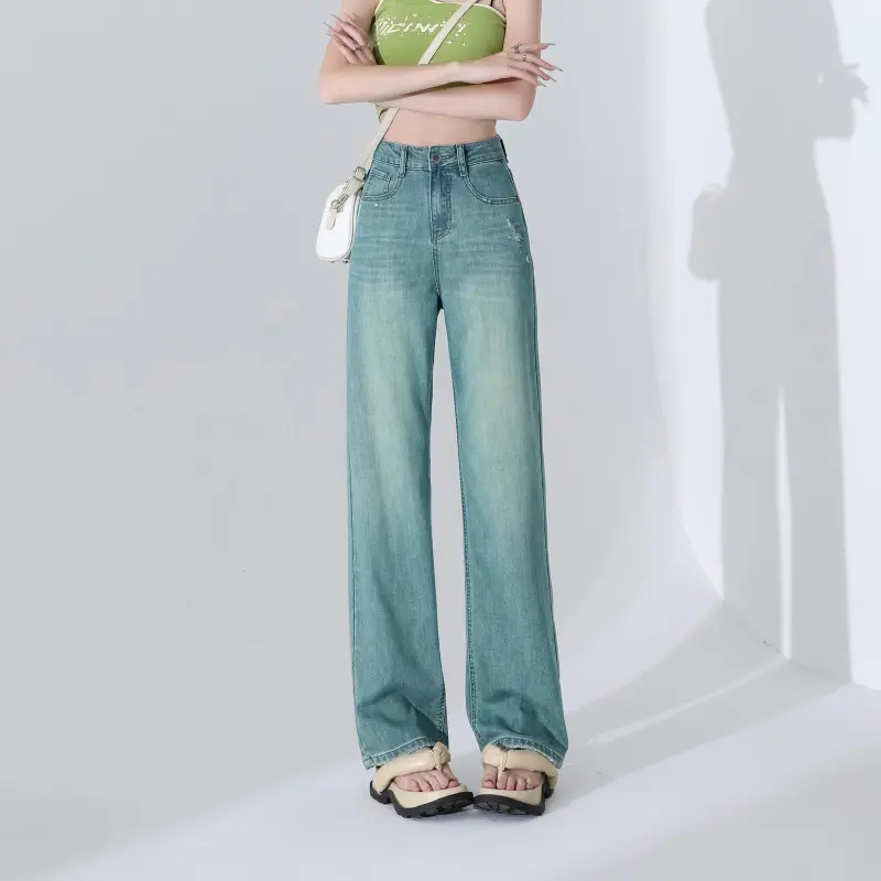 Menglaini Jeans Unisex Emerald Green-2