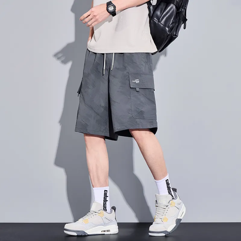 Menglaini Casual Shorts Unisex Dark Gray[Breathable Lightweight]-4