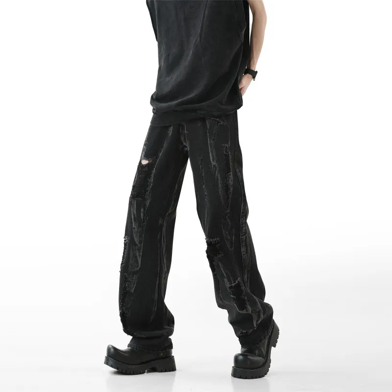 Menglaini Jeans Unisex Black-4